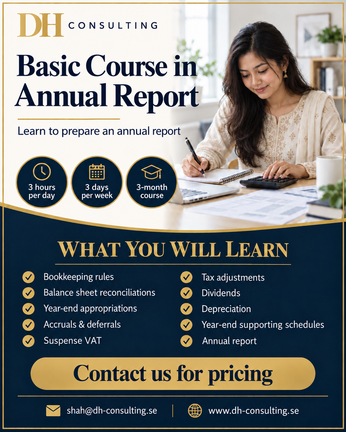 Basic Course in Annual Report – kursaffisch på engelska